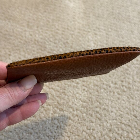 Madewell Leather Calf Hair Spotted Pouch Wallet Bittersweet #K4595 Boho Preppy - Picture 10 of 14